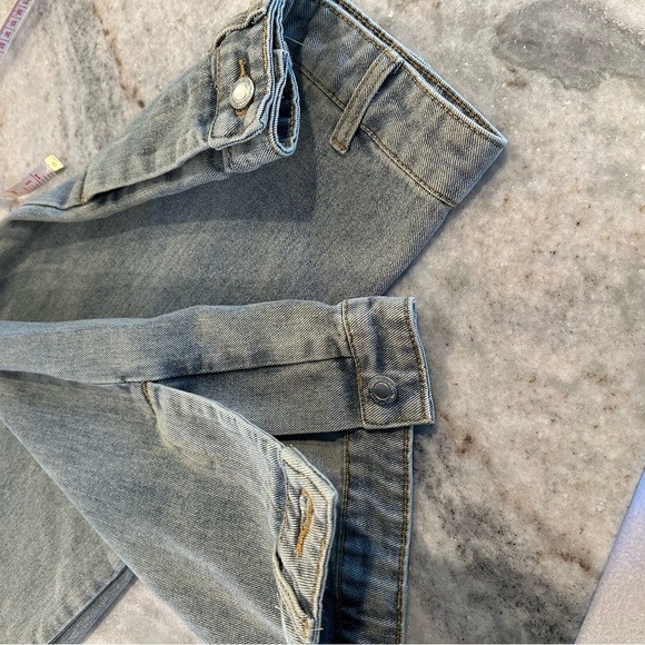 Pretty Little Thing Mid Blue Wash Waistband Detail Straight Leg Jeans size 6 NWT - Picture 10 of 11